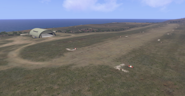 L'aérodrome de Molos, au nord-est...